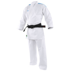 Kimono de karaté AdiLight bandes bleues matière éco-responsable et approuvé "Green-Karaté"