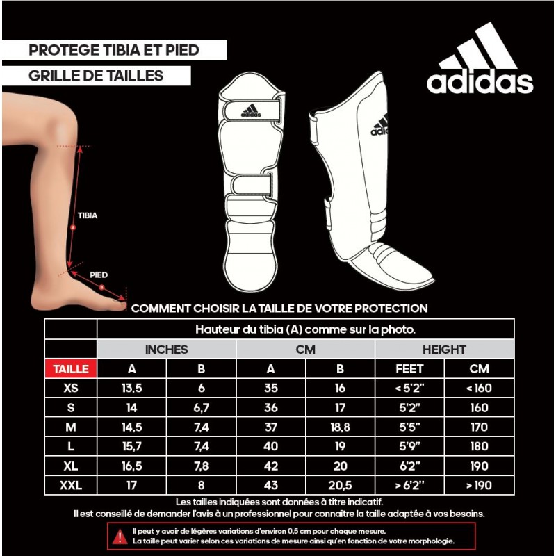 Protège tibia Adidas disponible en taille S-M et L-XL
