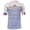 Rashguard d'entraînement mixte blanc bandes bleu/blanc/rouge