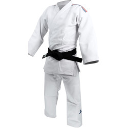 Kimono de judo blanc IJF bandes bleu-blanc-rouge adidas