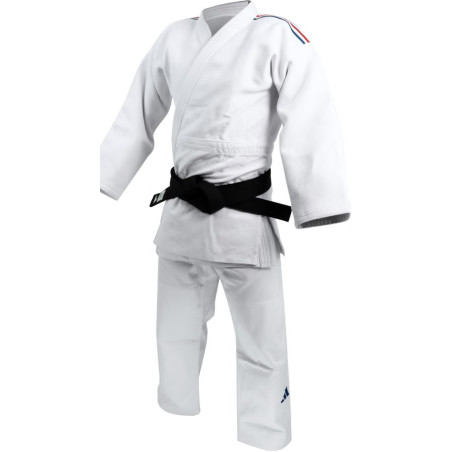 Kimono de judo blanc IJF bandes bleu-blanc-rouge adidas