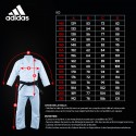 Guide des tailles kimono de Karaté ADIZERO Adidas